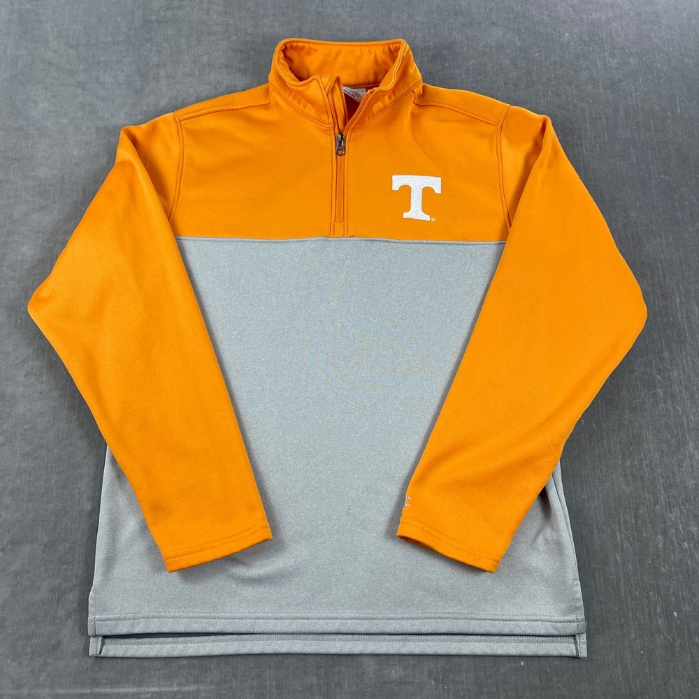 Tennessee Volunteers Champion Mens Medium Orange Grey Quarter Zip Pullover Logo